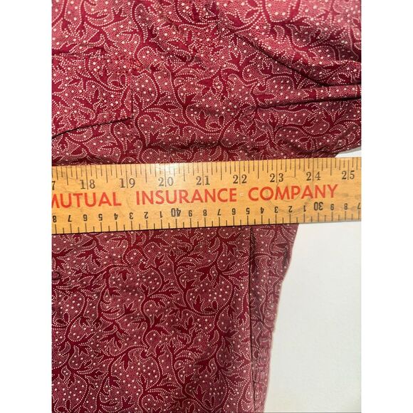 Roper shirt Men’s size Medium red Burgandy Paisley Western Pearl Snap Long Sleev - Picture 6 of 7